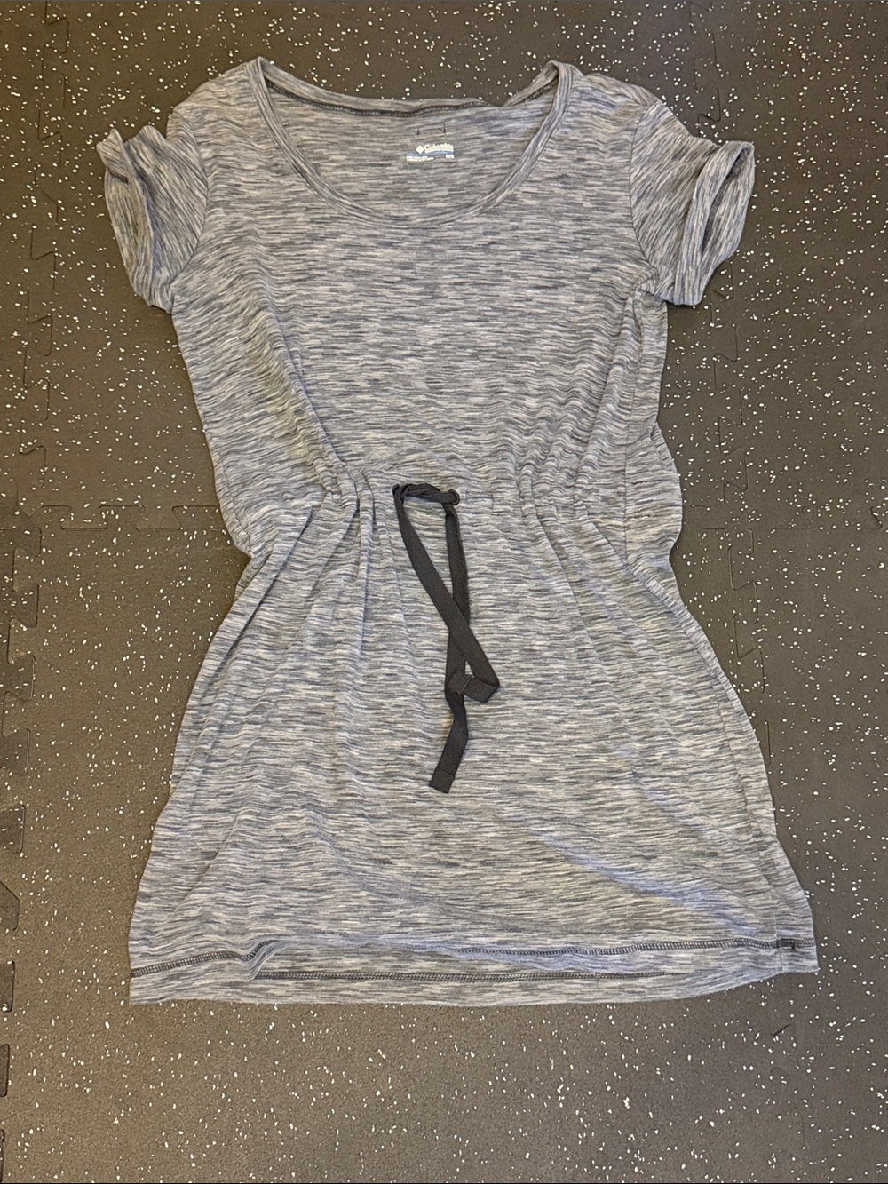 Columbia Heathered Gray Short Sleeve Drawstring Tunic/dress